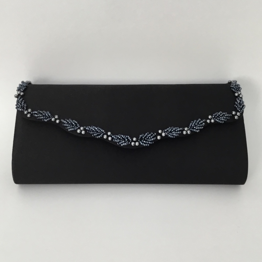 PRESTON & YORK Black Shimmer Evening Clutch Handbag Formal Bag Size OS